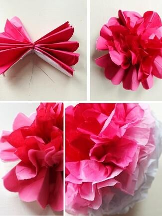 Cute Baby Shower Idea: DIY Ombre Tissue Paper Poms