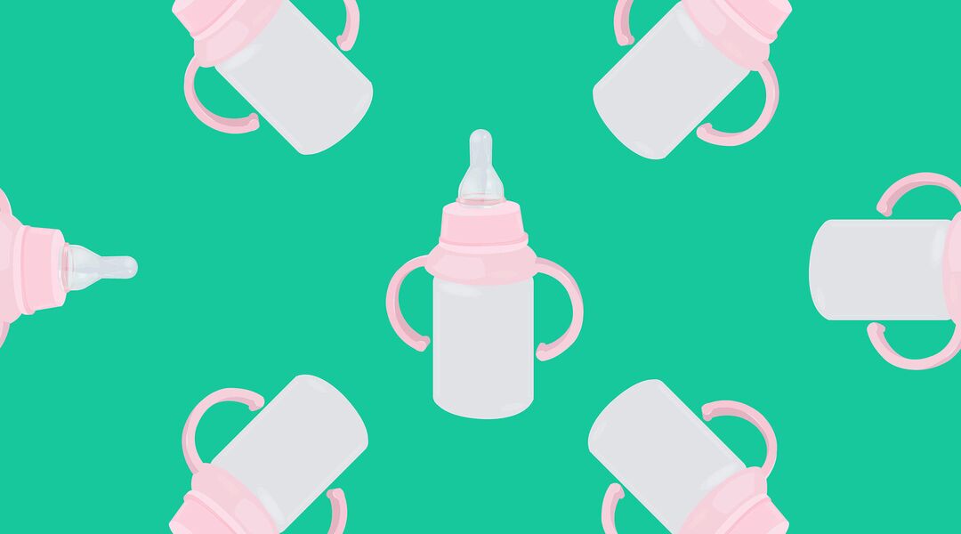 Illustration of baby bottles