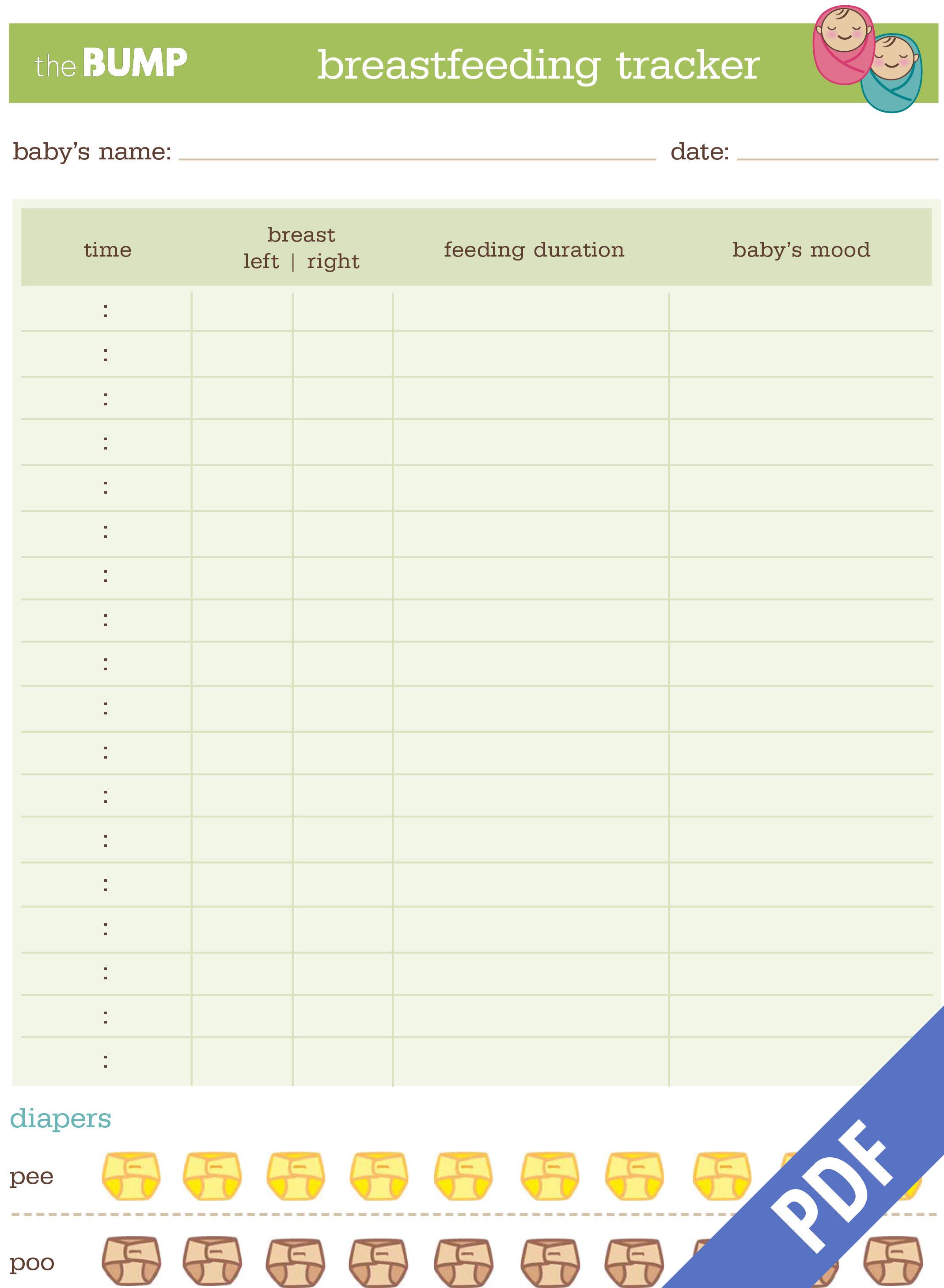 Free Breastfeeding and Pumping Log