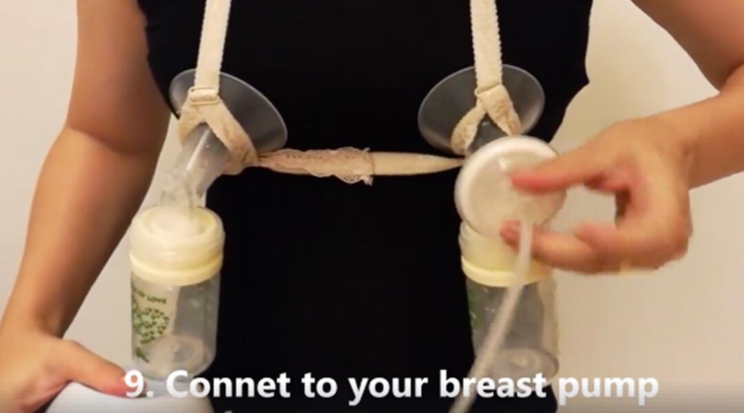 DIY hands-free pumping bra 
