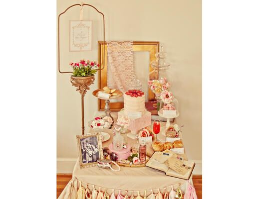 vintage baby shower centerpieces