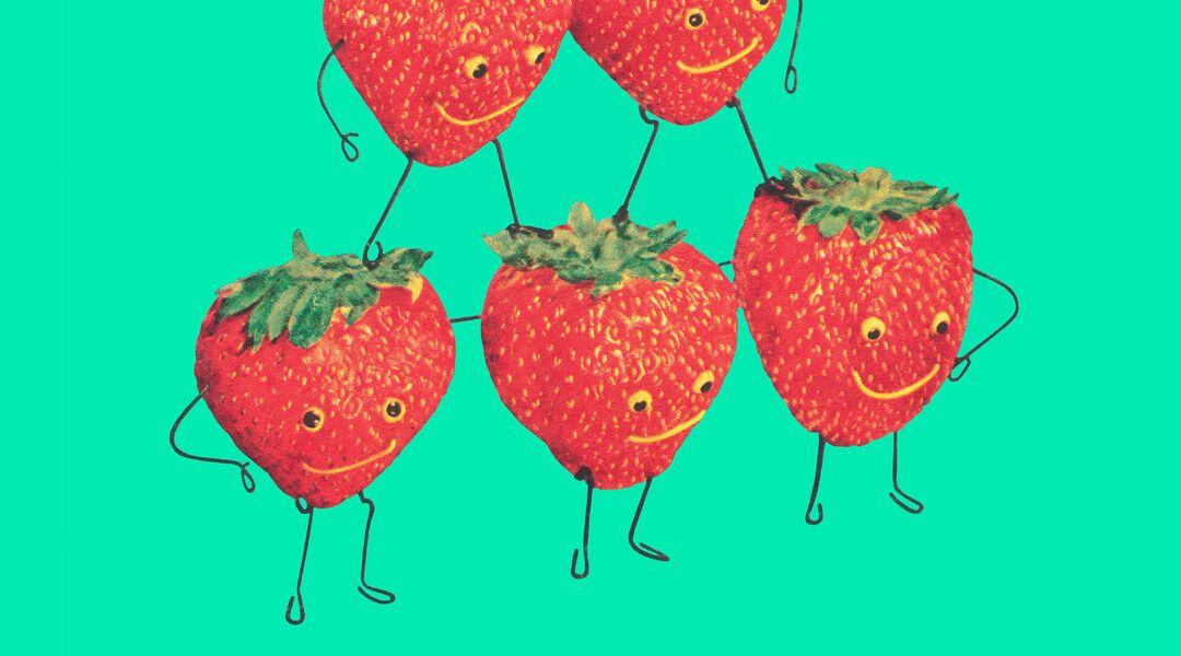 happy healthy strawberries fruit