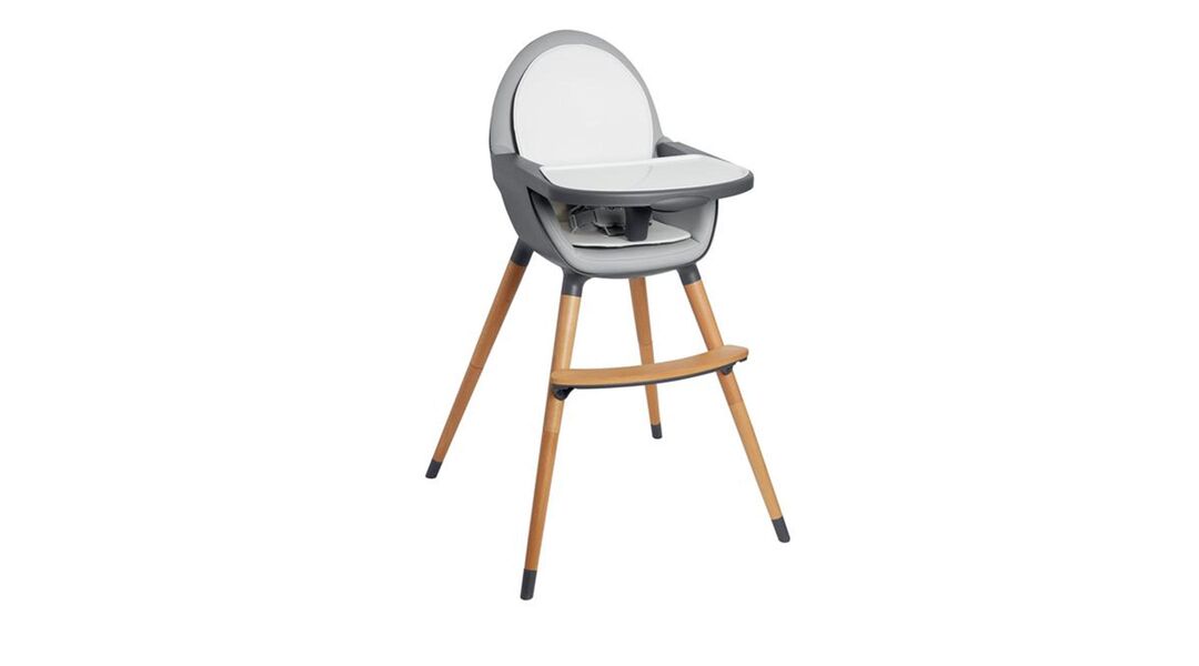 white and gray Skip Hop Tuo high chair