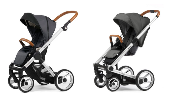 baby stroller with leather handle