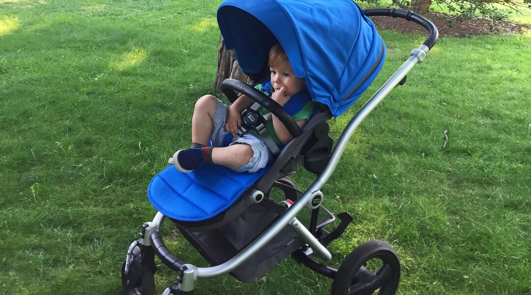 Toddler in Britax Affinity Stroller.