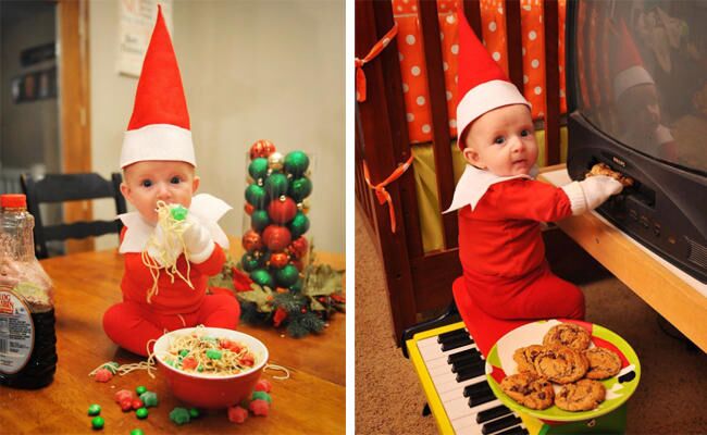 Dad Turns 4-Month-Old Son Into His Very Own Elf On The Shelf