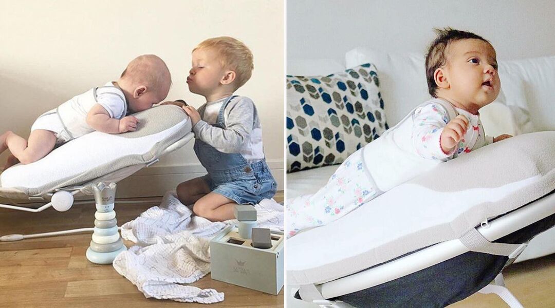 Babies resting on an elevated cushion