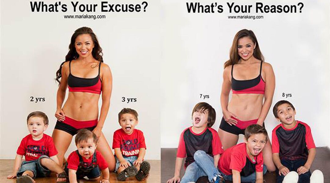 Fit mom with three young boys