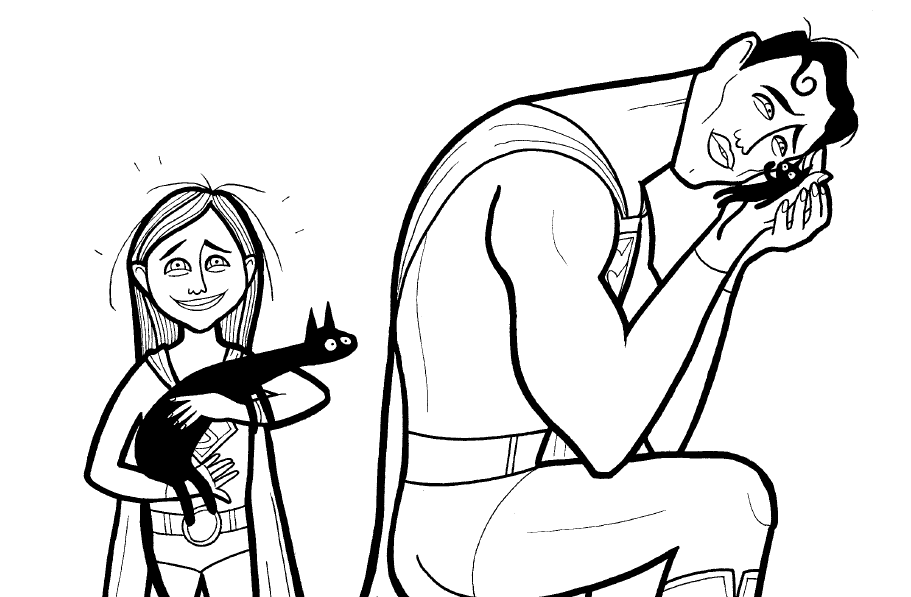 superhero couple coloring pages