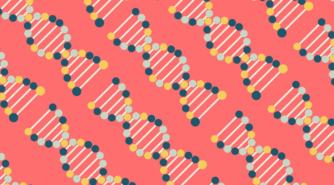 Ilustration of repeating pattern of dna strands.