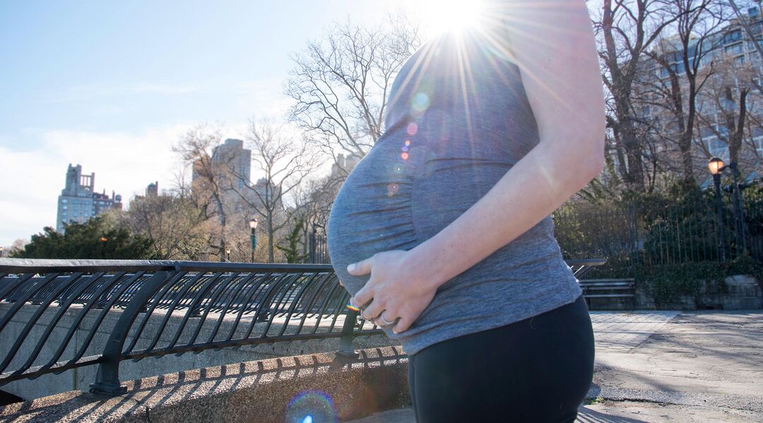 pregnant woman practicing safe yoga third trimester