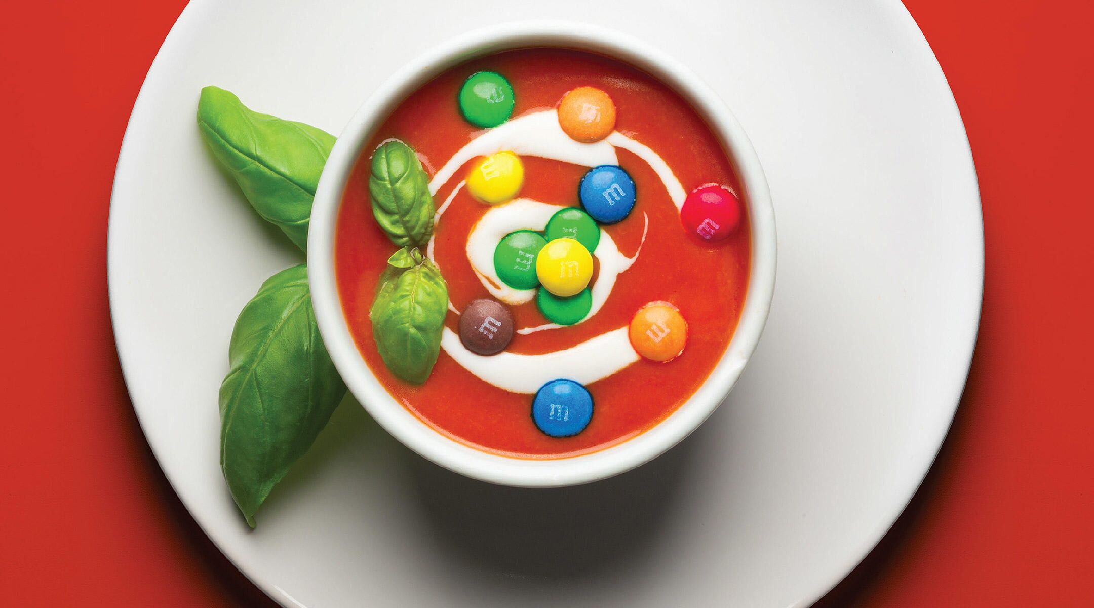 Pregnancy Cravings tomato soup and M&Ms