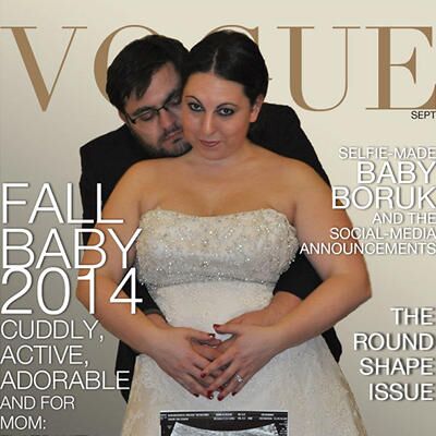 Couple Uses Kim And Kanye S Vogue Cover As A Hilarous Pregnancy Announcement couple uses kim and kanye s vogue