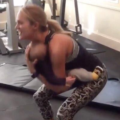 Carrie Underwood's Son Helps Her Workout